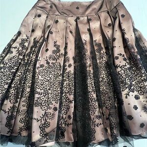 Adrianna Papell Mauve/Black Beaded Skirt Size 10